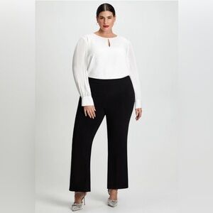 INC Stretch Classic Black Pants Flat Front Cuffed Hem Work Pants Basic Capsule